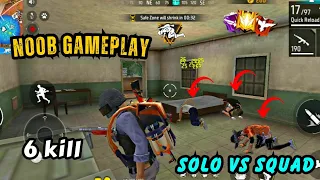 Free Fire Solo Vs Squad Ac80 + Mp40 6 Kills Noob Gameplay 😳 || Kalahari Map Is Back 😍 || ih9 Gaming