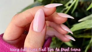 Full Cover Nail Tips As Dual Forms || Apex On Flat Nails