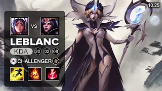 LeBlanc Mid vs Irelia - KR Challenger Patch 10.25