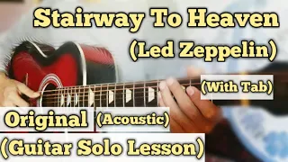 Stairway To Heaven - Led Zeppelin | Guitar Solo Lesson | With Tab | (Acoustic Solo)