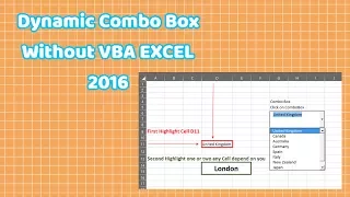 Create a Combo Box (ActiveX Control) Without VBA Code Dynamic Drop-Down Combo Box Excel 2019