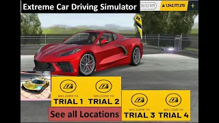 Extreme car driving simulator | Trial 1,2,3,4 | find all location | Android/IOS