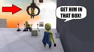 3 MINIONS WORKING TOGETHER TO ESCAPE DEATHRUN COURSE in HUMAN FALL FLAT