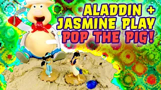 Disney Aladdin and Jasmine Play the Pop the Pig Game Against Jafar!