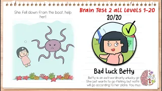 Brain Test 2 Tricky Stories Bad Luck Betty All Levels 1-20 Solution Walkthrough