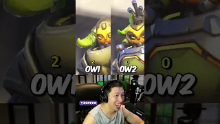 OW1 vs OW2 Skins in 45s! (Tank Heroes) #shorts #overwatch