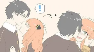 Indirect Kiss?? インダイレクトキス ?  Anya x Damian comic Spyx family eng dub (highschool anime)