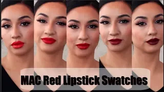 Red Lipstick Swatches | MAC Cosmetics | Medium Skintone