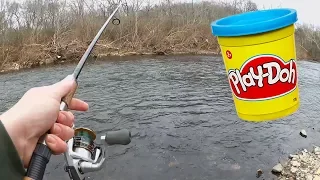 Trout Fishing Challenge - Fishing for Trout with $1.00 Play Dough!