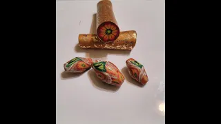 Polymer Clay Fall Flower Cane and beads