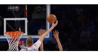 Kristaps 'Unicorn' Porzingis' INSANE putback slam vs Wizards | Jan 19, 2017