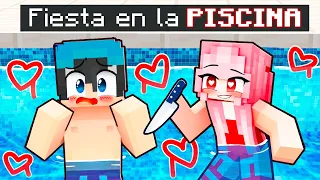 Atrapado con la FAN LOCA en una FIESTA de la PISCINA en Minecraft...