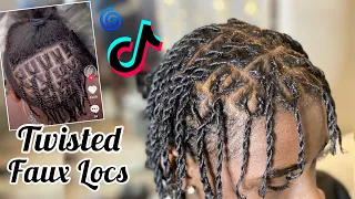 Twisted Faux (Temporary) Locs on Natural Hair for Teen Boys & Men | TikTok Inspired 2 Strand Y Twist