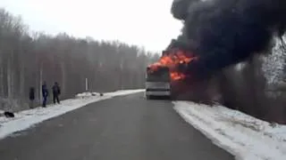 Пожар на трассе Омск-Муромцево