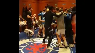 Rangers players dressing room celebrations