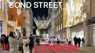 Mayfair London Walking  Tour 4K  | Christmas 🎄 |   Regent street london  Christmas lights 2023