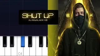 Alan Walker,UPSAHL & Sophie Simmons - Shut Up (Piano Tutorial)