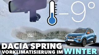 Dacia Spring Scheiben Enteisung bei -9 Grad Celsius - Geht das und wie viel Akku wird verbraucht ???