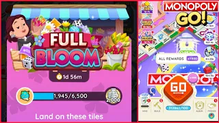 Monopoly Go: 10K Dice Lost 😢-  1000x HighRolls Gameplay- Full Bloom Event Gameplay 😍 #monopolygo