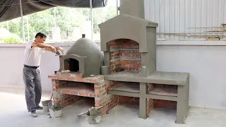 Build a multi-purpose wood stove from beautiful red bricks