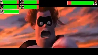 The Incredibles vs. Syndrome with healthbars