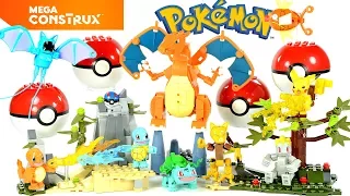 Pokémon Pikachu Bulbasaur Squirtle Charmander Magikarp Abra Machop Zubat & Charizard Mega Construx