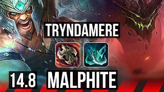 TRYNDAMERE vs MALPHITE (TOP) | 10/1/2, 66% winrate, Legendary | KR Master | 14.8