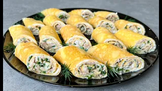 Яичные Рулетики с Тунцом Очень Вкусно и Красиво!!! / Быстрая Закуска / Tuna Rolls