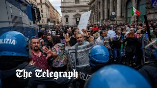 Thousands march in Rome to protest workplace vaccine rule