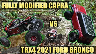FULLY MODIFIED AXIAL CAPRA VS TRAXXAS TRX4 2021 FORD BRONCO | CRAWL OFF | WHO DID IT BETTER?