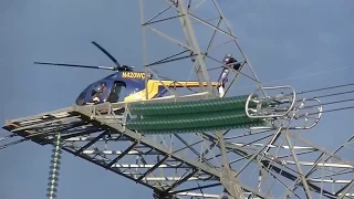 Helicopter Working on Power Lines - Irricana