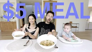 Feeding the family for $5 | Korean Soup - Sujebi