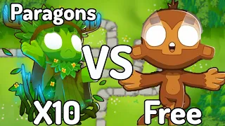 10 Druid Paragons VS. Free Dart Monke