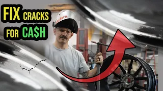 Fix cracked rims | Aluminum wheel repair for cash | how to make money with a welder | tig welding