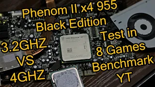 Test Phenom II x4 955 BE 4GHZ in 8 games, benchmark, YT