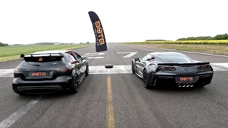 DRAG RACE! CORVETTE GRAND SPORT VS MERCEDES A45 AMG!!