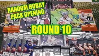 Random Football Card Hobby Pack Opening Round 10. Hits For Days!