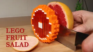 My favorite Lego Grapefruit Salad - Lego In Real Life / Lego Food / Stop Motion Cooking ＆ ASMR