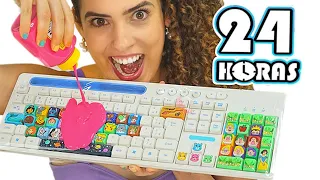 24H PINTANDO MEU TECLADO! Acabaram as letras!!! Harry potter, ursinhos carinhosos, chaves| Stephânia