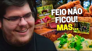 CASIMIRO REAGE: DOIDÃO DA FLORESTA FAZ SANDUÍCHE DE CARNE EMPANADA E ONION RINGS |Cortes do Casimito