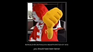 Ronald McDonald is disappointed (boosted)