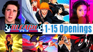 REACTING to *Bleach Openings 1-15* HYPE OR NAH?? (First Time Watching) Anime Openings