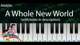 A Whole New World (Aladdin) | Easy Piano Tutorial with Notes | Perfect Piano