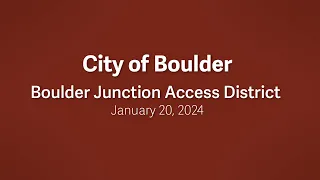 1-20-24 Boulder Junction Access District Joint Commissions Meeting
