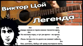 Виктор Цой - Легенда, аккорды, бой, мелодия на гитаре