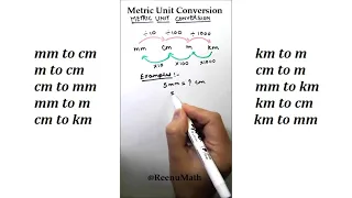 Metric System Conversion Trick / mm to cm / cm to m / m to km / km to m / m to cm / cm to mm