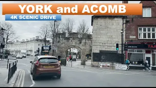 Leaving York via Acomb - 4K Scenic Drive - Bootham Bar to A64 via Acomb