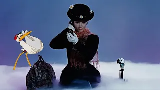 Mary Poppins and Mr. Stork sharing a cloud / Disney Crossover