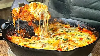 Pfannenlasagne - schnelles und einfaches One Pan Gericht - Westmünsterland BBQ