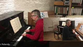 Bach 2 Part Invention No. 11 in G minor for 2 pianos (additional piano part by Simon Peberdy)